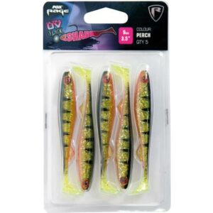 Fox Rage Slick Shad Ultra UV 9cm 3.5" Perch x 5