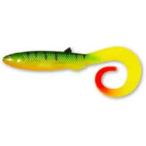 Quantum 64g 26cm Yolo Curly Shad firetiger hot tail