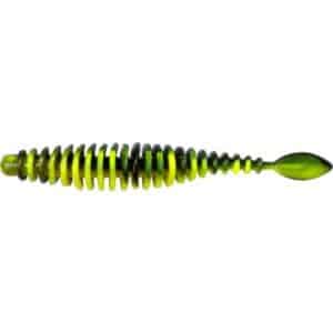 Magic Trout T-Worm 1g P-Tail neon gelb / schwarz Käse 6