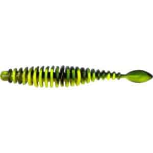 Magic Trout T-Worm 1g P-Tail neon gelb / schwarz Käse 6