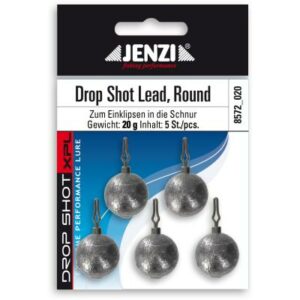 Drop-Shot Blei Ball round mit Spezial-Wirbel. Anzahl 6 15