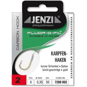 JENZI Karpfenhaken Gebunden an Fluor Carbon Gr.2 0