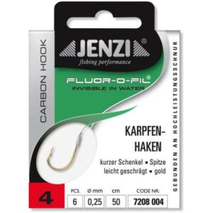 JENZI Karpfenhaken Gebunden an Fluor Carbon Gr.4 0