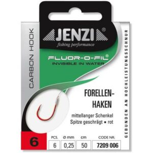 JENZI Forellenhaken Gebunden an Fluor Carbon Gr.6 0