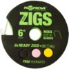 Korda Ready Zigs 12' Barbless Size 10/360cm/3 zigs on spool