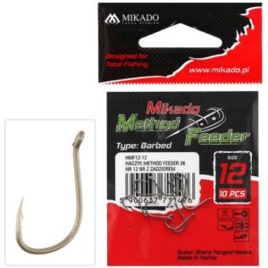 Mikado Haken - Method Feeder - 36 Nr. 10 Br - mit Widerhaken - 10 Stck.