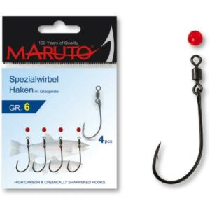 Maruto Spezialwirbel-Haken Gr. 1 mit Glasperle