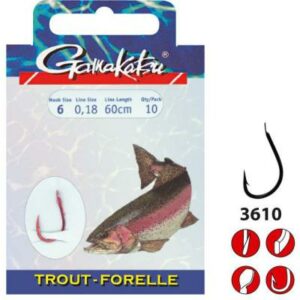 GAMAKATSU HOOK BKD-3610N TROUT 200 CM Gr.10 Zielfischhaken