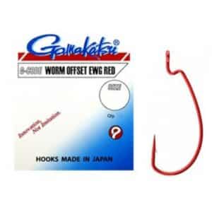 Gamakatsu Hook Worm Offset Ewg Red gr2