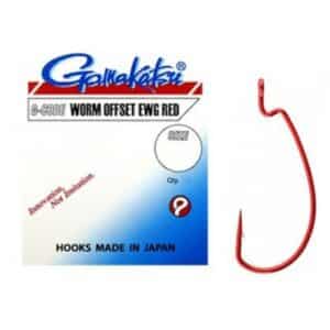 Gamakatsu Hook Worm Offset Ewg Red 2/0