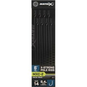 Matrix Mxc-2 Size 14 Barbless 0.18mm 6" 15cm X-Strong Pole Rig 8Pcs