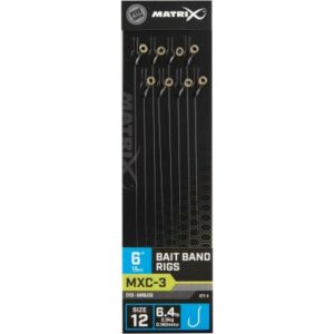 Matrix Mxc-3 Size 12 Barbless 0.18mm 6" 15cm Bait Band 8Pcs