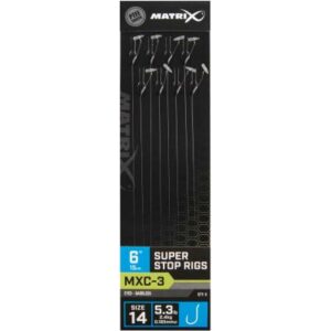 Matrix Mxc-3 Size 14 Barbless 0.165mm 6" 15cm Super Stop 8Pcs