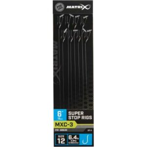 Matrix Mxc-3 Size 12 Barbless 0.18mm 6" 15cm Super Stop 8Pcs