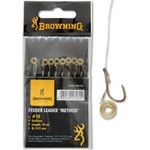 18 Feeder Method Vorfachhaken mit Pellet-Band bronze 5lbs