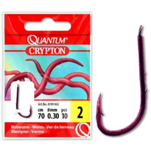 Quantum #8 Crypton Rotwurm Vorfachhaken rot 0