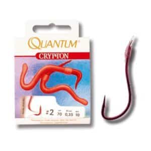 Quantum #8 Crypton Tauwurm Vorfachhaken rot 0