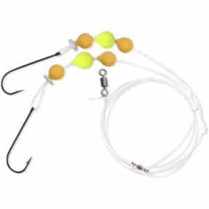 Plattfisch Vorfach 1 Flatty Wishbone Rig gelb/orange 14kg 0