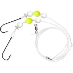 Plattfisch Vorfach 1 Flatty Wishbone Rig weiß/gelb 14kg 0