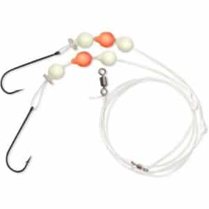 Plattfisch Vorfach 1 Flatty Wishbone Rig glow-orange 14kg 0