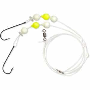 Plattfisch Vorfach 1 Flatty Wishbone Rig glow-yellow 14kg 0