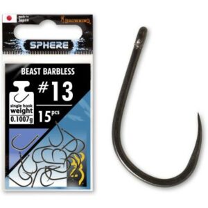 Browning #8 Sphere Beast Barbless Haken mit Öhr black nickel 15Stück