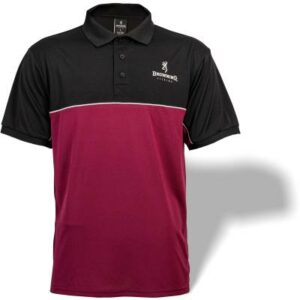 Browning XXL Polo Shirt Dry Fit schwarz/burgundi