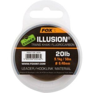 FOX Edges Illusion Flurocarbon Leader 50m 0.5mm 30lb 13.64kg trans khaki