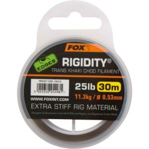 FOX Edges Rigidity Chod Filament 0.53mm 25lb x 30m trans khaki