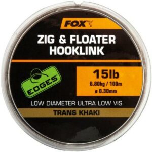 Fox Zig and Floater Hooklink Trans Khaki - 10lb 0.26mm