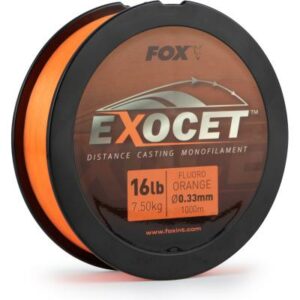 Fox Exocet Fluoro Orange Mono 0.33mm 16Lb 7.5Kg 1000M