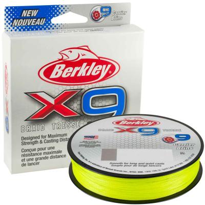 Berkley X9 Braid Fluro Green 8lb 9.0kg 300m 0.10mm