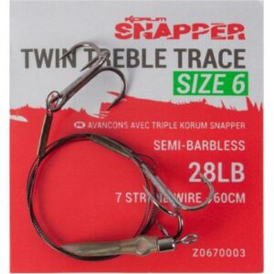 Korum Snapper Twin Treble Trace Size 6