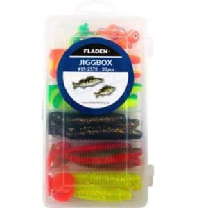 FLADEN Jig Set Ribbed Shad in Tackle box 100mm