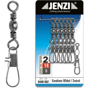 JENZI Karabiner-Wirbel in Black - Nickel Größe 2 bis 18 kg.