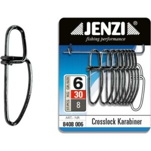 JENZI Crosslock Karabiner in Black-Nickel Ausführung Größe 6 30 Kg