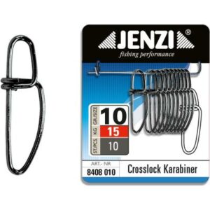 JENZI Crosslock Karabiner in Black-Nickel Ausführung Größe 10 15 Kg