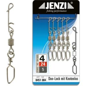 JENZI NO KNOT-Verbinder mit Duo-Lock Karabiner-Wirbel mittel 24 Kg