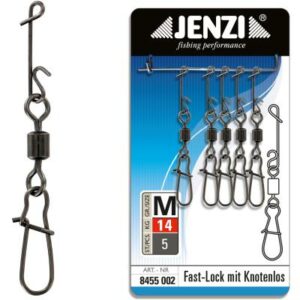 JENZI NO KNOT-Verbinder mit Fast-Lock Karabiner-Wirbel fein 14 Kg