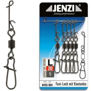 JENZI NO KNOT-Verbinder mit Fast-Lock Karabiner-Wirbel mittel 20 Kg