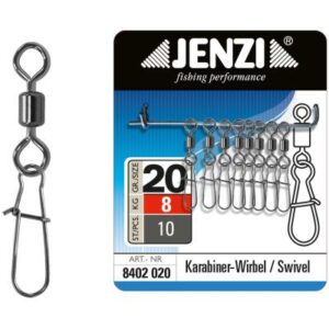 JENZI Sicherheits-Tönnchen Karabiner Wirbel Black Nickel Gr.20 8kg