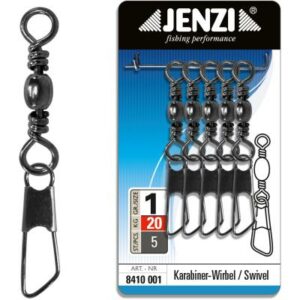 JENZI Karabiner-Wirbel in Black-Nickel Gr.1 bis 20kg