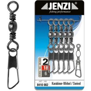 JENZI Karabiner-Wirbel in Black-Nickel Gr.2 bis 18kg