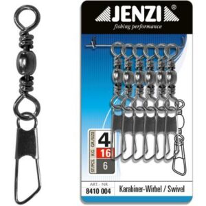 JENZI Karabiner-Wirbel in Black-Nickel Gr.4 bis 16kg