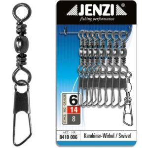 JENZI Karabiner-Wirbel in Black-Nickel Gr.6 bis 14kg