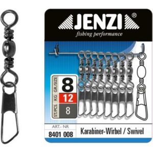 JENZI Karabiner-Wirbel in Black-Nickel Gr.8 bis 12kg