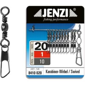 JENZI Karabiner-Wirbel in Black-Nickel Gr.20 bis 1kg