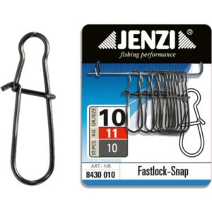 JENZI Fastlock-Snap Wirbel Farbe black-nickel Size 10kg-Test 11kg