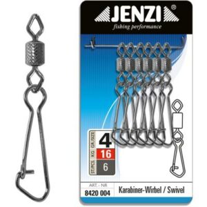 JENZI Sicherheits-Tönnchen-Karabiner Wirbel Black-Nickel Größe: 4 bis 28kg