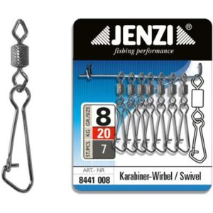 JENZI Sicherheits-Tönnchen-Karabiner Wirbel Black-Nickel Größe: 8 bis 20kg